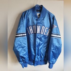Vintage Starter Oklahoma Thunder NBA Champions Satin Bomber Jacket Large